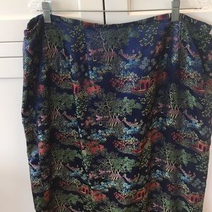 Silk Skirt. Royal Blue background. No Stretch.